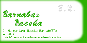 barnabas macska business card